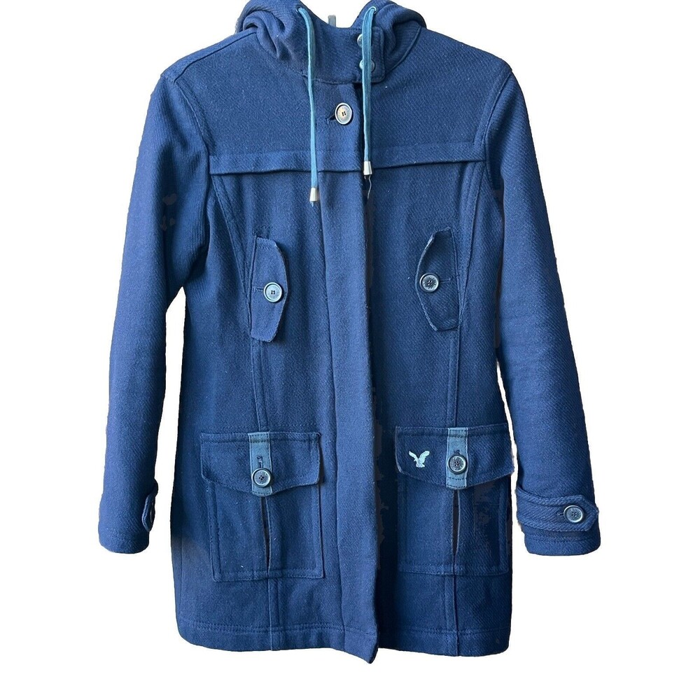 American Eagle Outfitters Blue Pea Coat